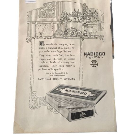 Vintage 1921 Nabisco Sugar Wafers National Biscuit Co Ad Advertisement - Picture 2 of 3